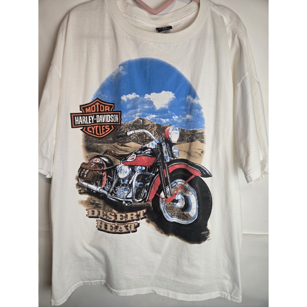 Vintage 90s Genuine Harley Davidson T-Shirt 2XL XXL Single Stitch Desert Heat Us